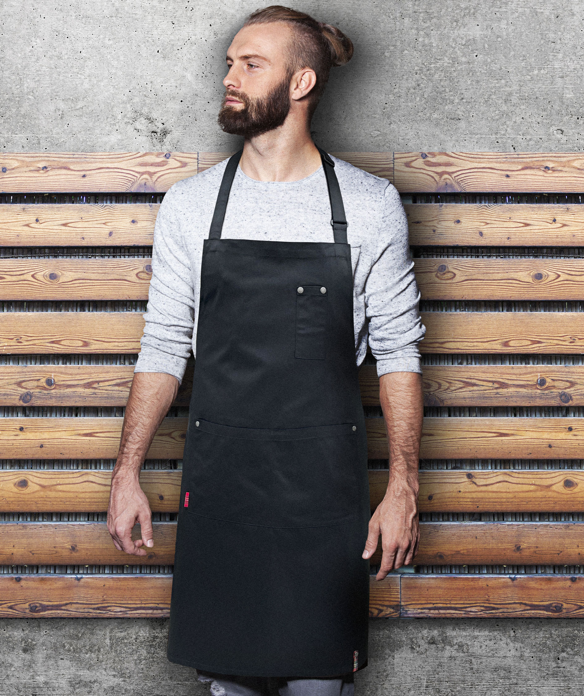 Karlowsky ROCK CHEF&reg; bib apron, Black