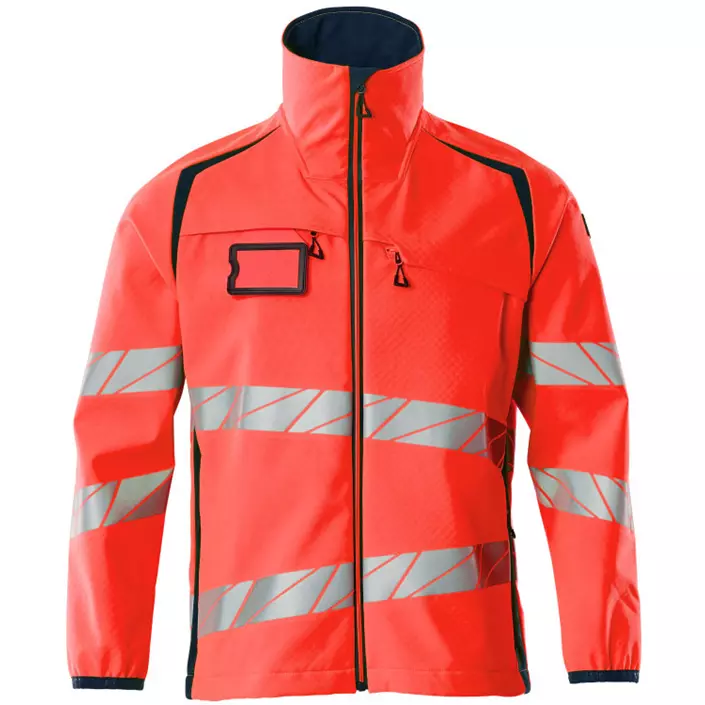 Mascot Accelerate Safe softshell jacket, Hi-Vis Red/Dark Marine, large image number 0