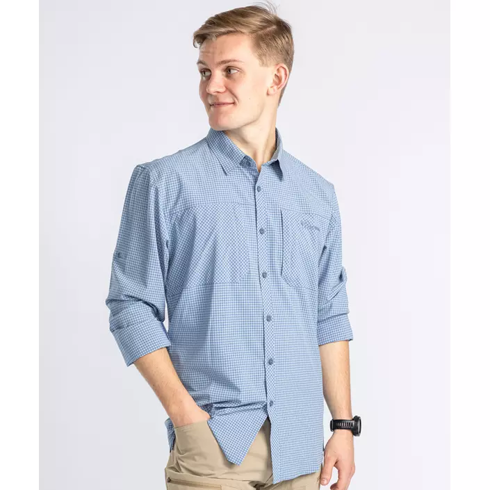 Pinewood NatureSafe skjorte, Fog Blue/Offwhite, large image number 1