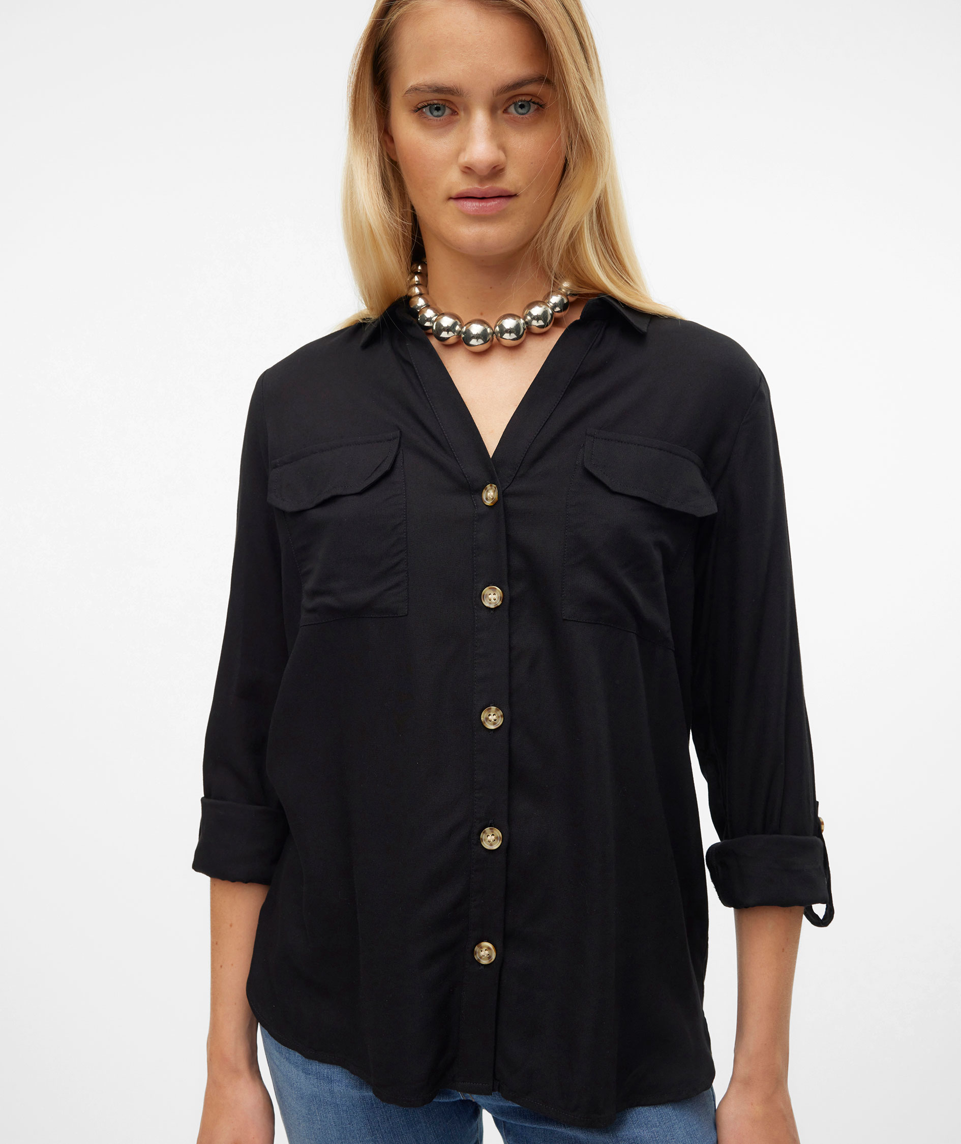 Vero Moda VMBUMPY women's shirt, Black, large image number 4