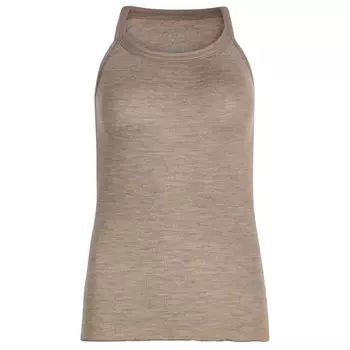 Claire Woman women's singlet with merino wool, Taupe melange