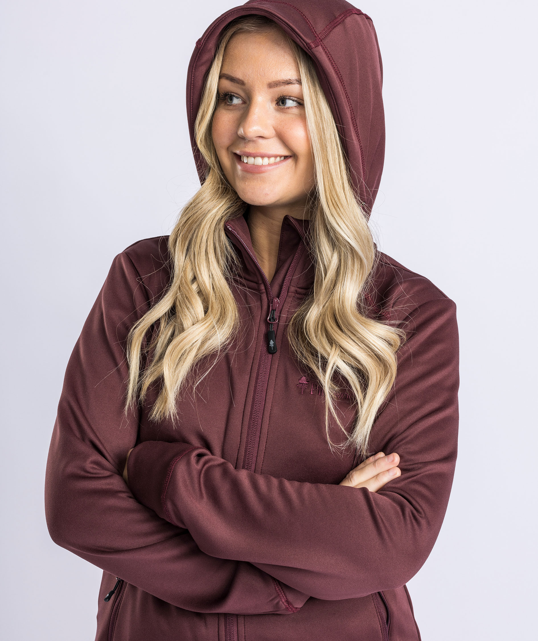 Pinewood Finnveden dame fleecejakke, Earth Plum, large image number 5