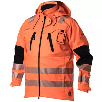 Viking Rubber Evosafe softshell jacket, Hi-Vis Orange/Black
