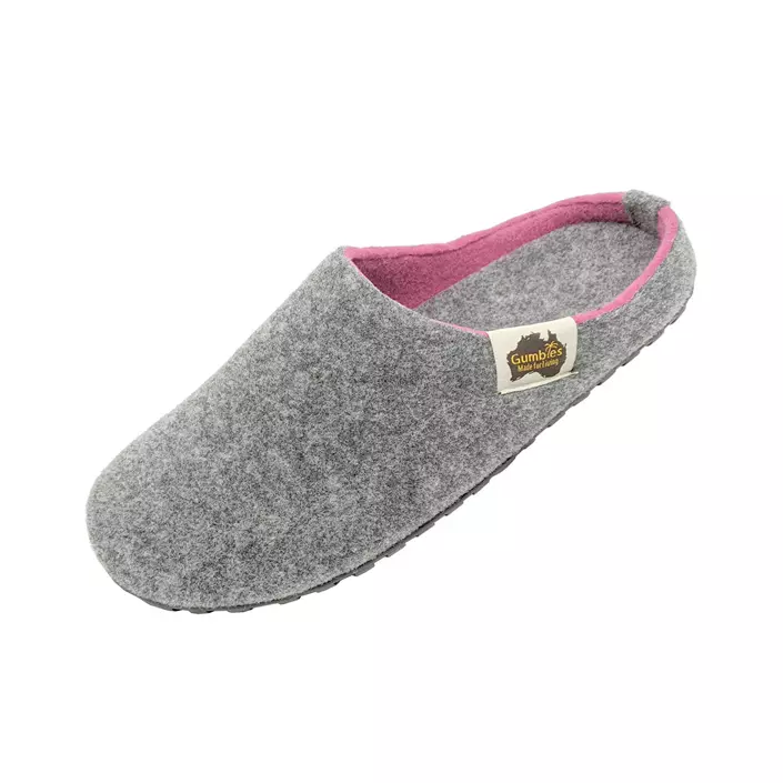 Gumbies Outback Slipper slippers, Grey/Pink, large image number 0