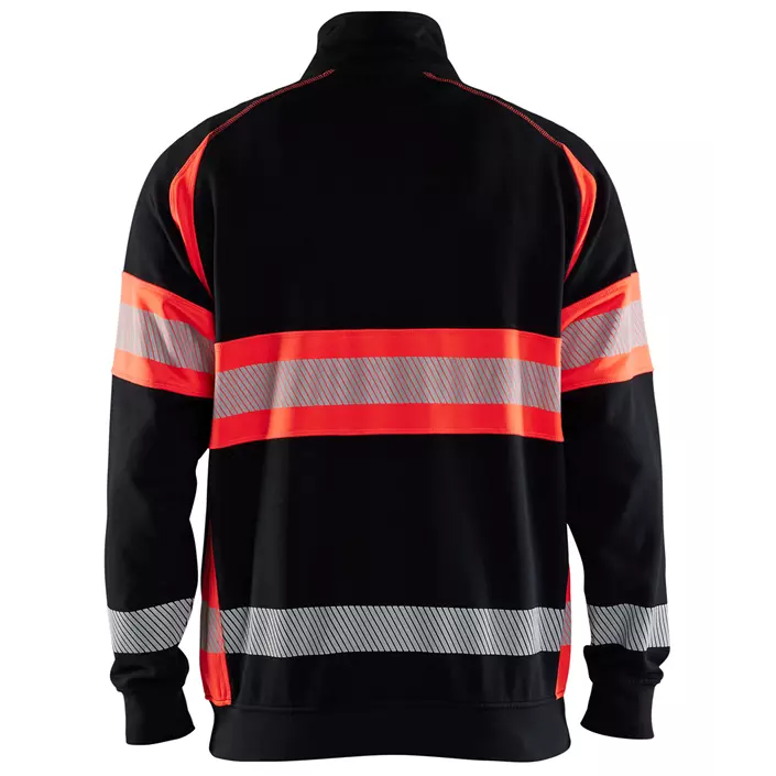 Blåkläder half Zip Sweatshirt, Schwarz/Hi-Vis Rot, large image number 1