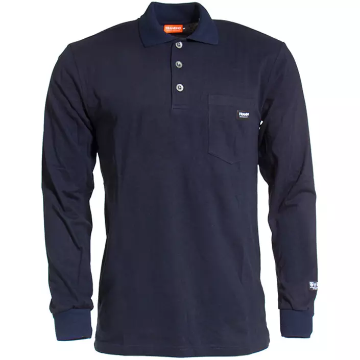 Tranemo long-sleeved polo shirt, Marine Blue, large image number 0