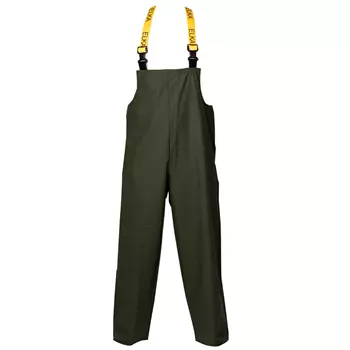 Elka Pro PU rain bib and brace trousers, Olive Green