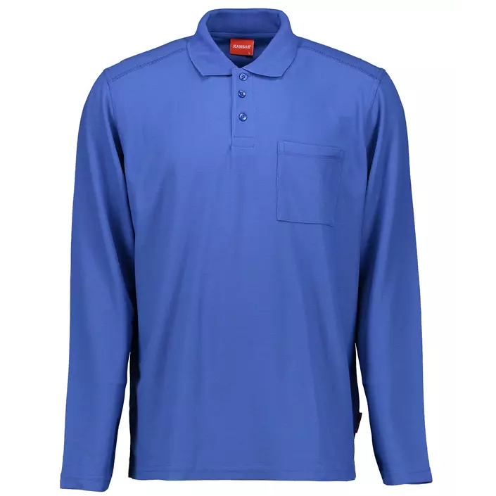 Kansas Match langærmet Polo T-shirt, Blå, large image number 0