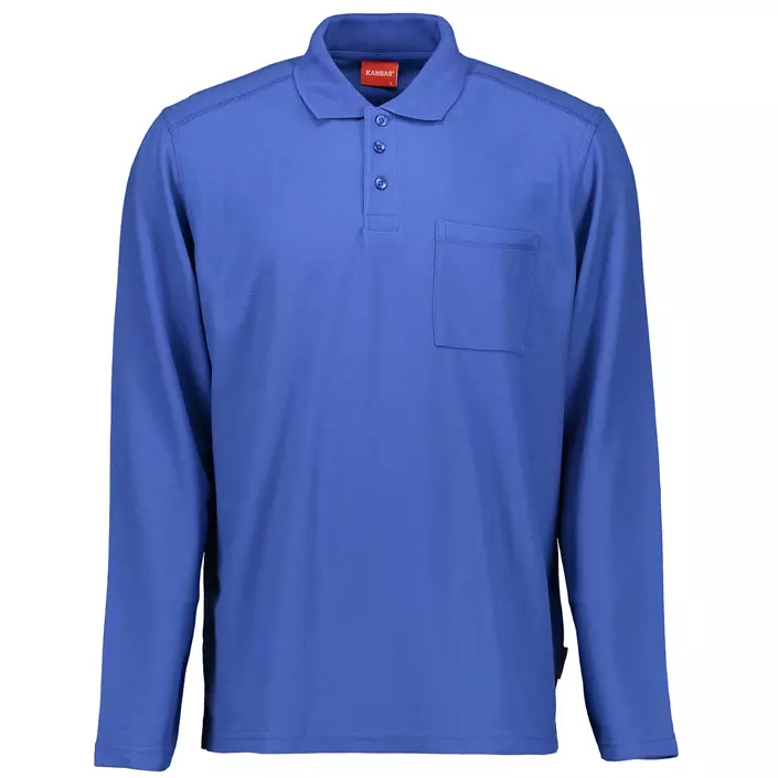 Kansas Match Polo T-skjorte med lange ermer, Blå, large image number 0