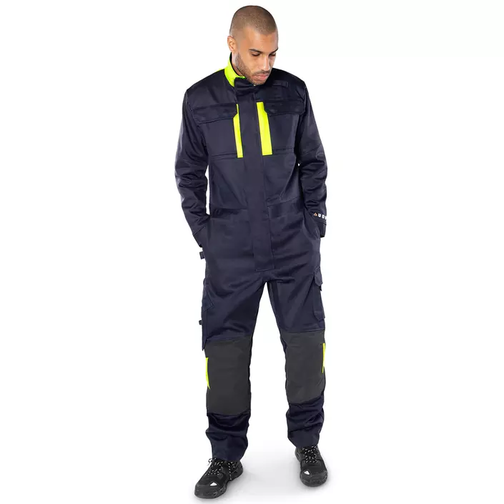 Fristads Flame coverall 8044 WEL, Marine/Hi-Vis yellow, large image number 1