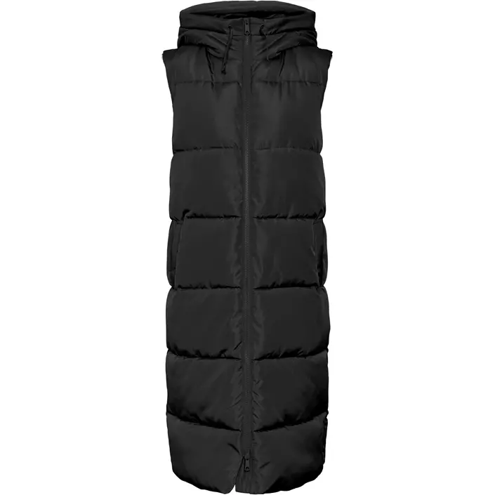Vero Moda VMLIGAANE lang vatteret vest, Black, large image number 0