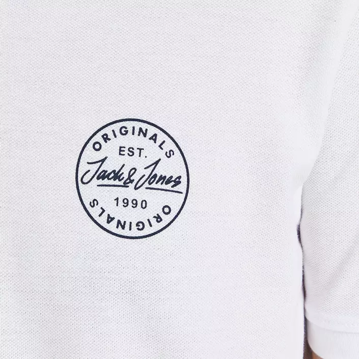 Jack & Jones JJESHARK Plus Size Polo T-skjorte, White Navy Blazer, large image number 4