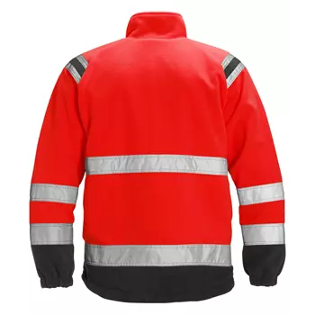 Fristads fleece jacket 4041, Hi-vis Red/Black