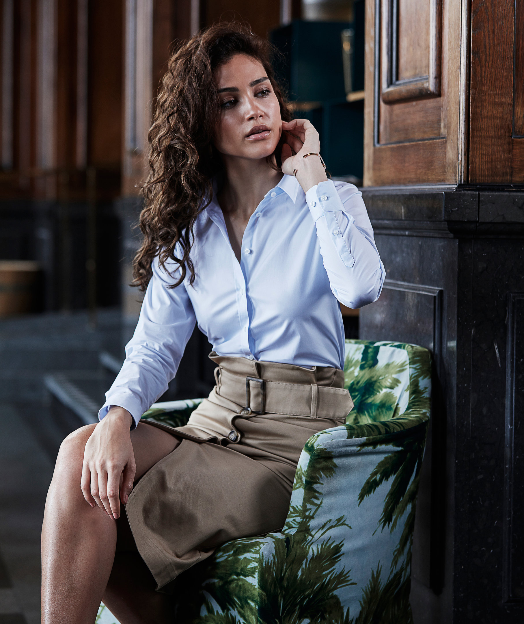 Tee Jays Stretch Luxury dameskjorte, Lysebl&aring;, large image number 2