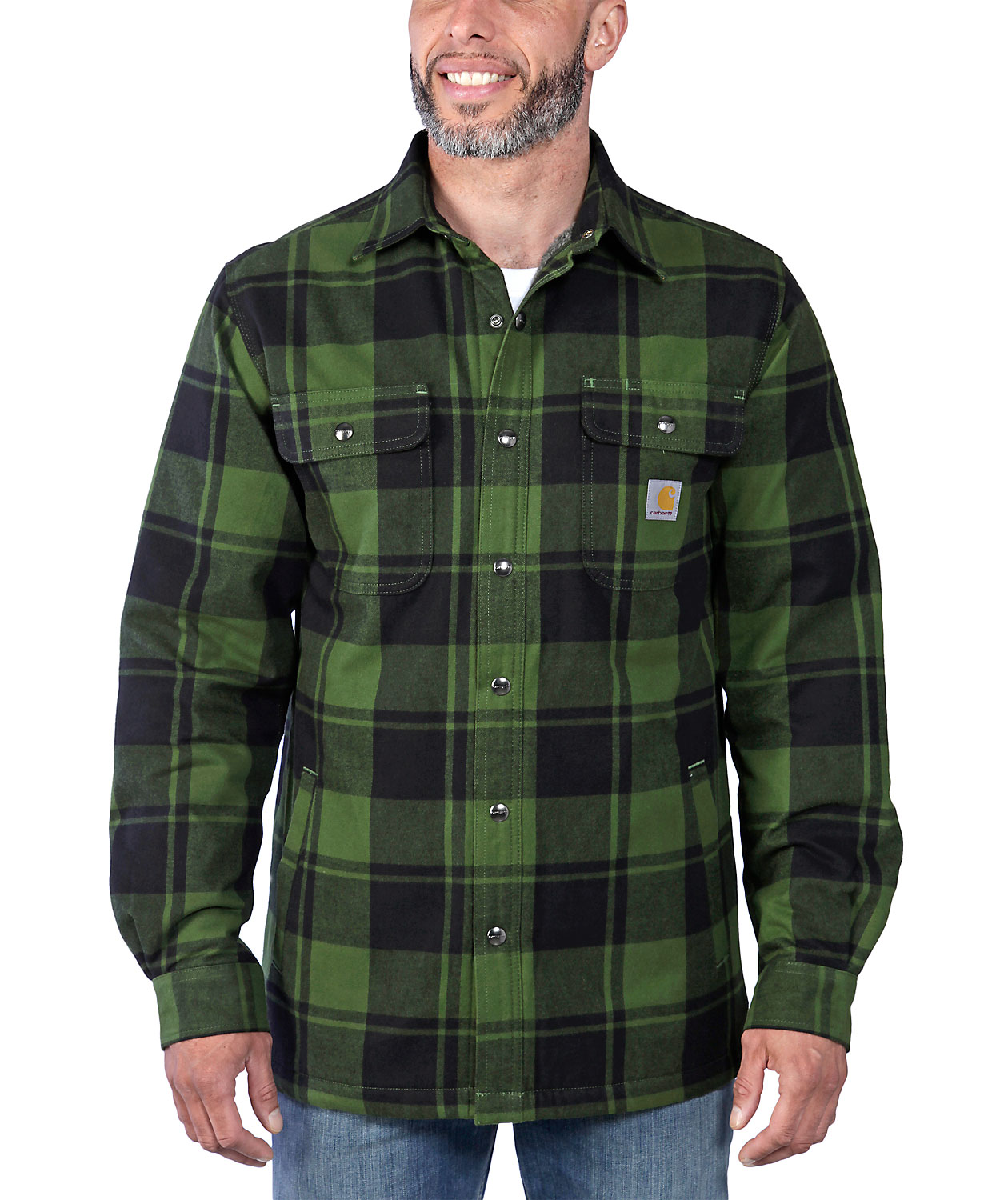 Carhartt foret flannel skjortejakke, Chive