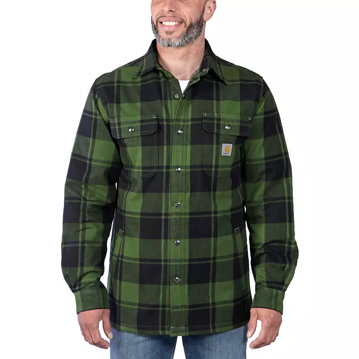 Carhartt foret flannel skjortejakke, Chive, large image number 1
