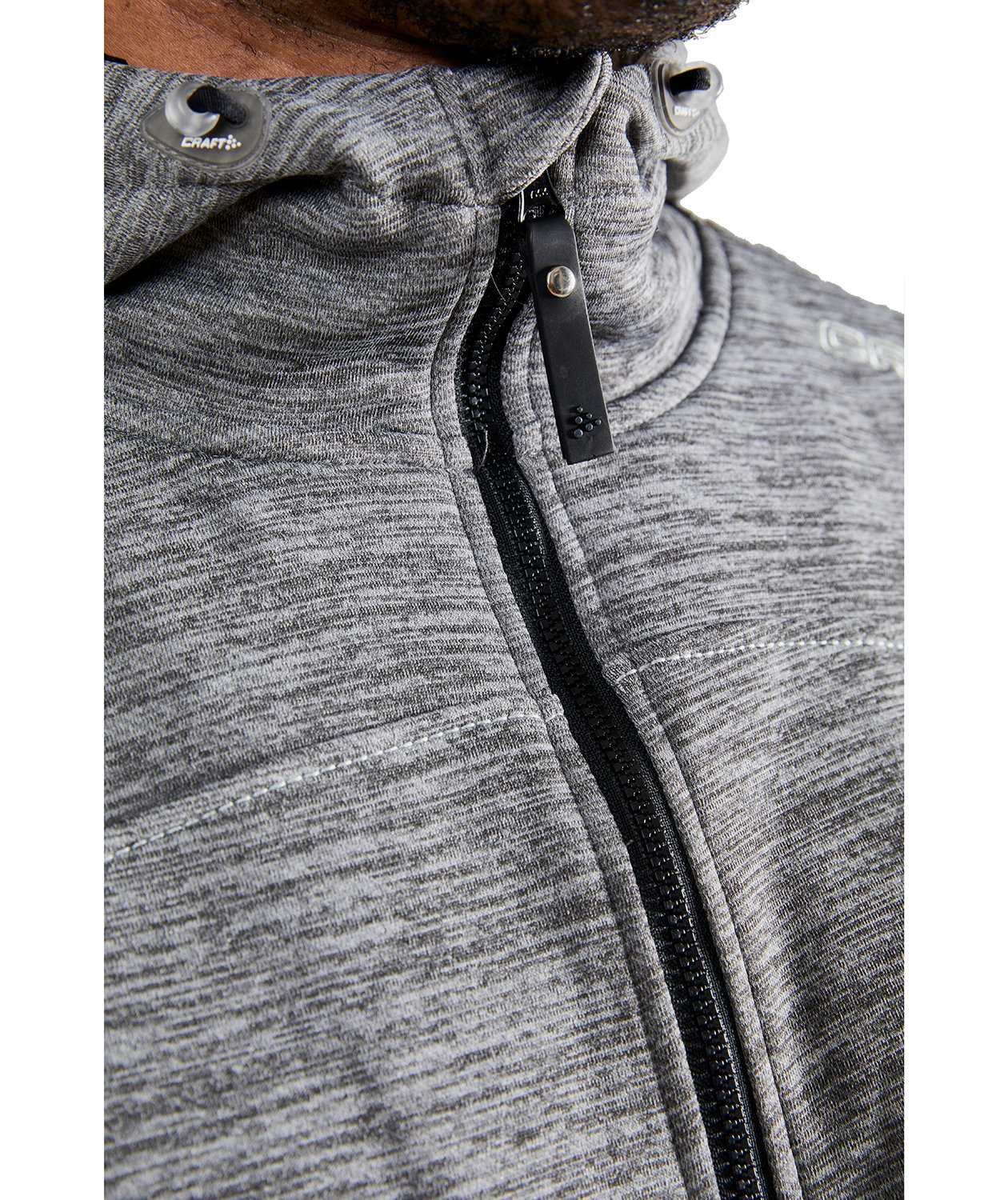 Craft Leisure hoodie med blixtl&aring;s, M&ouml;rkgr&aring; Melerad, large image number 3