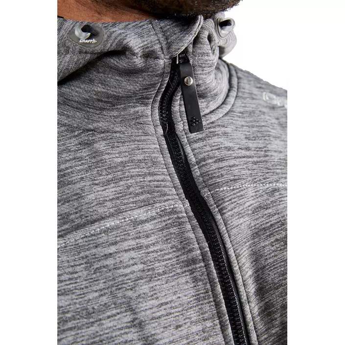Craft Leisure hoodie with zipper, Dark Grey Melange, large image number 3
