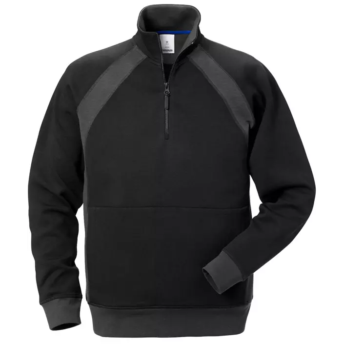 Fristads Acode sweatshirt half zip 1755, Svart/Grå, large image number 0