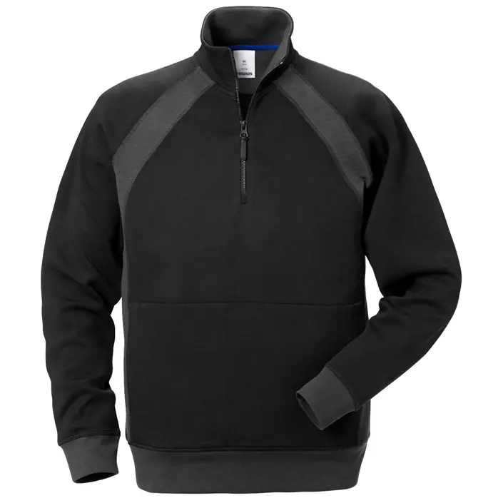 Fristads Acode sweatshirt half zip 1755, Sort/Grå, large image number 0