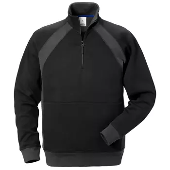 Fristads Acode sweatshirt half zip 1755, Black/Grey