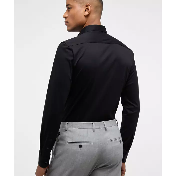 Eterna Soft Tailoring Jersey Slim fit skjorte, Black, large image number 2