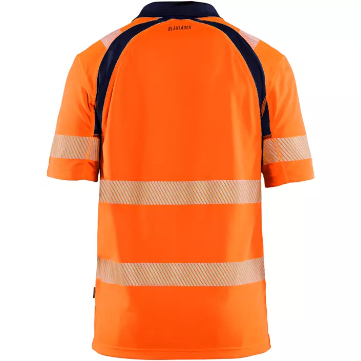 Blåkläder polo T-skjorte, Hi-Vis Orange/Marine, large image number 2