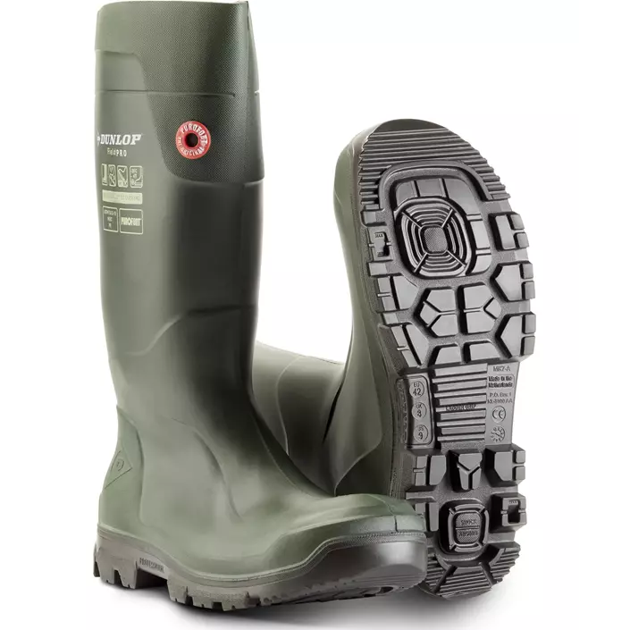 Dunlop Purofort FieldPro safety rubber boots S5, Green, large image number 0