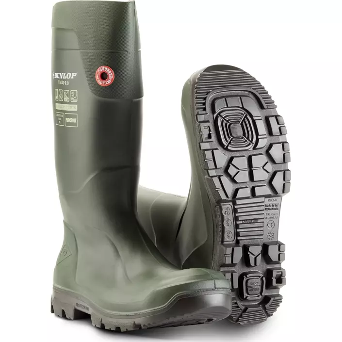 Dunlop Purofort FieldPro safety rubber boots S5, Green, large image number 0