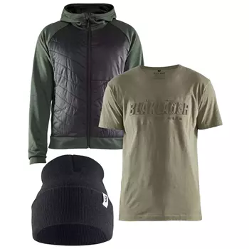 Blåkläder set med hybrid hoodie, T-shirt och mössa