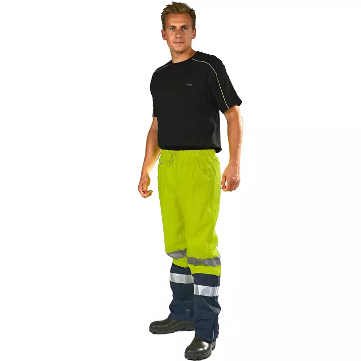 Ocean PU Comfort Stretch rain trousers, Hi-Vis yellow/marine, large image number 0
