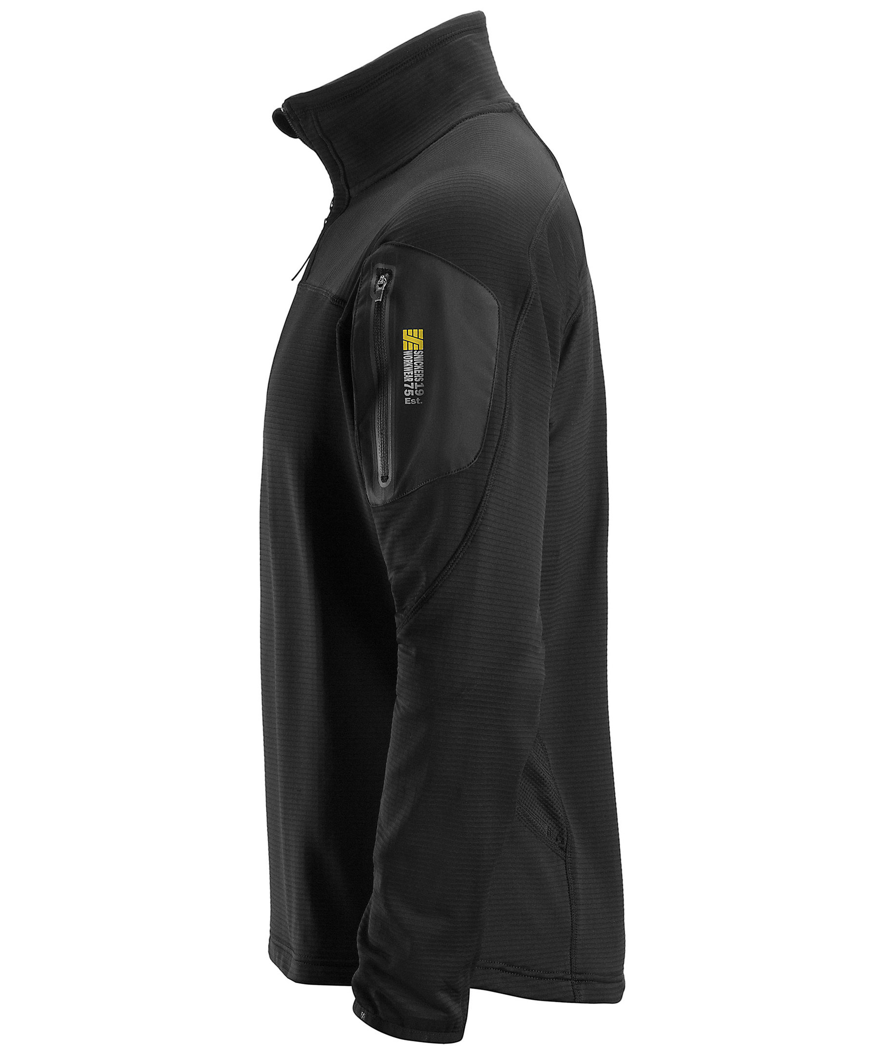 Snickers Body Mapping microfleece midlayer half zip 9435, Svart