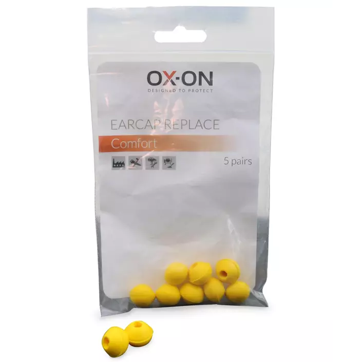 OX-ON Comfort 5-pack öronproppar till bygelhörselskydd, Gul, Gul, large image number 0