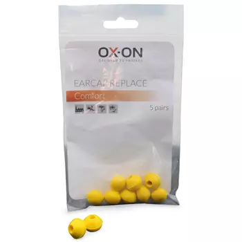 OX-ON Comfort 5-pack earplugs for banded hearing protection, Yellow
