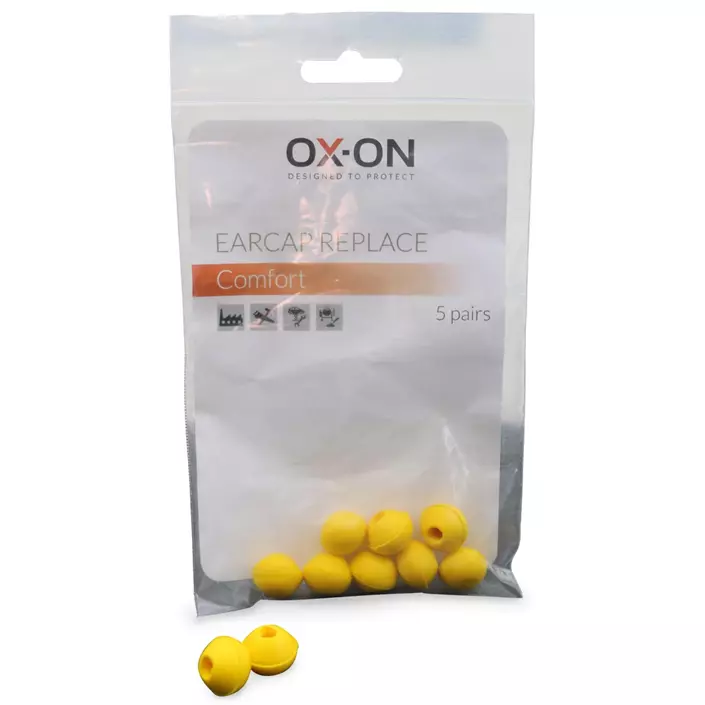 OX-ON Comfort 5-pack earplugs for banded hearing protection, Yellow, Yellow, large image number 0