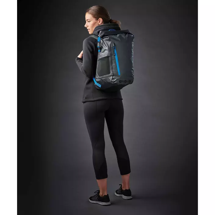 Stormtech Rainer waterproof backpack 25L, Black/Azur blue, Black/Azur blue, large image number 4