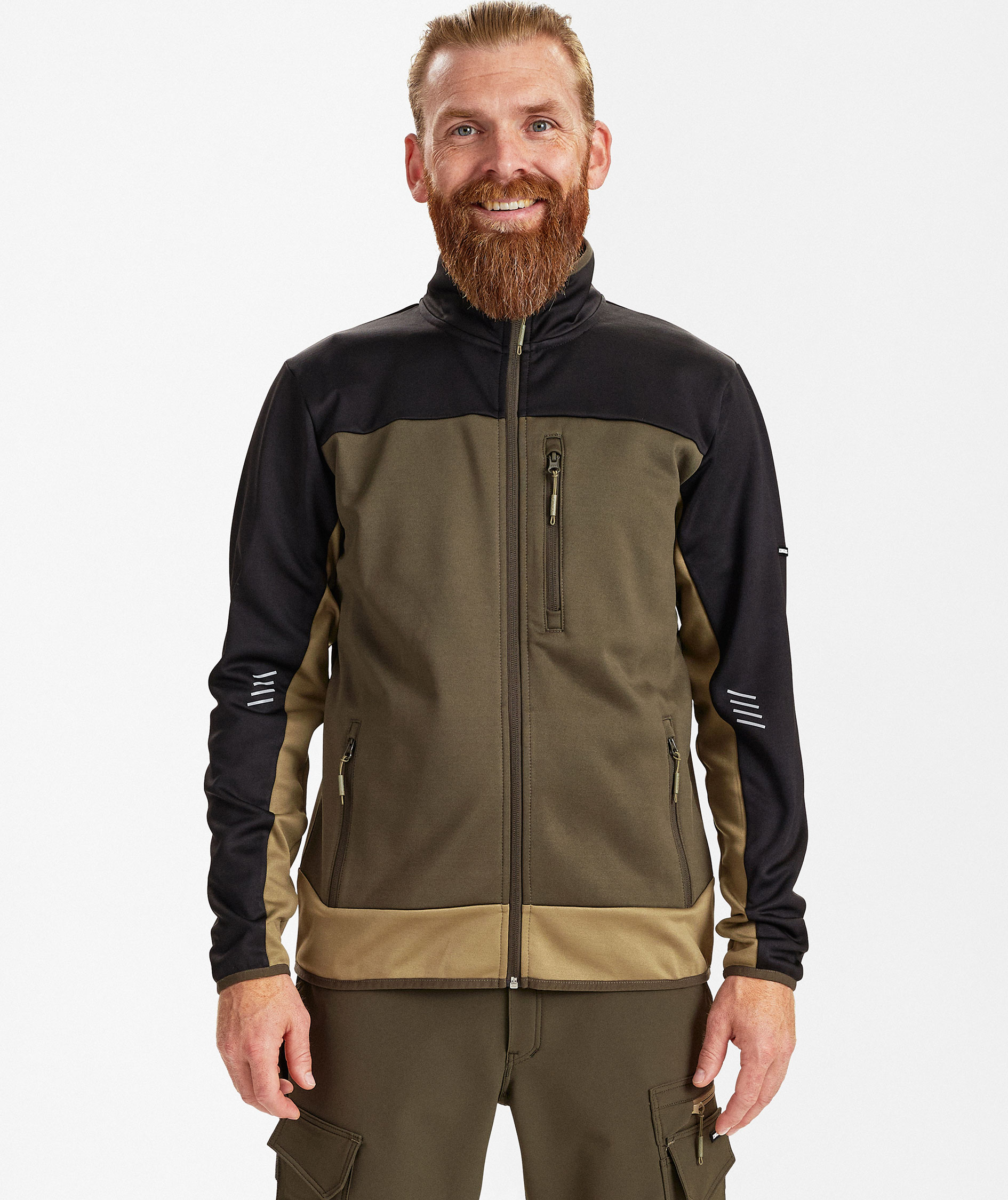 Engel Entire midlayer Cardigan, Forest Green/Black