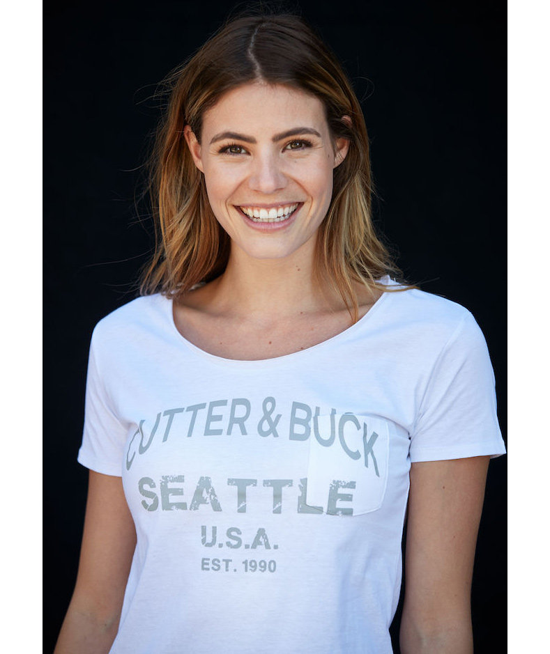 Cutter & Buck Pacific City dame T-shirt , White print, large image number 4