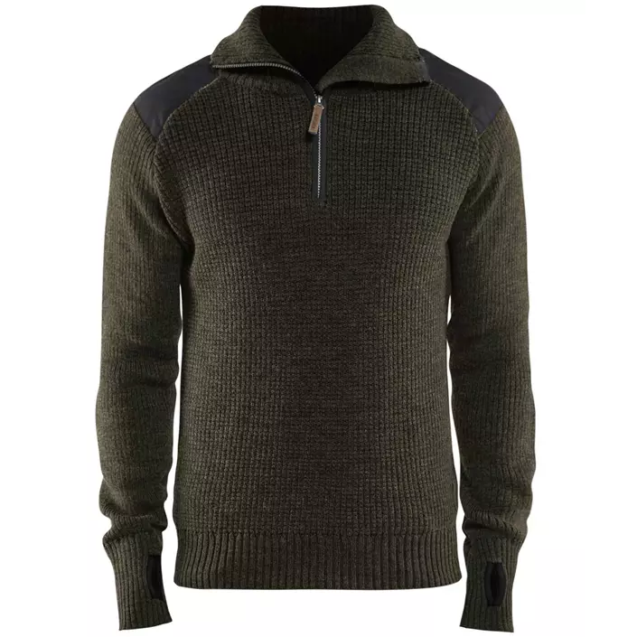 Blåkläder wool sweater, Dark Olive Green/Dark Grey, large image number 0