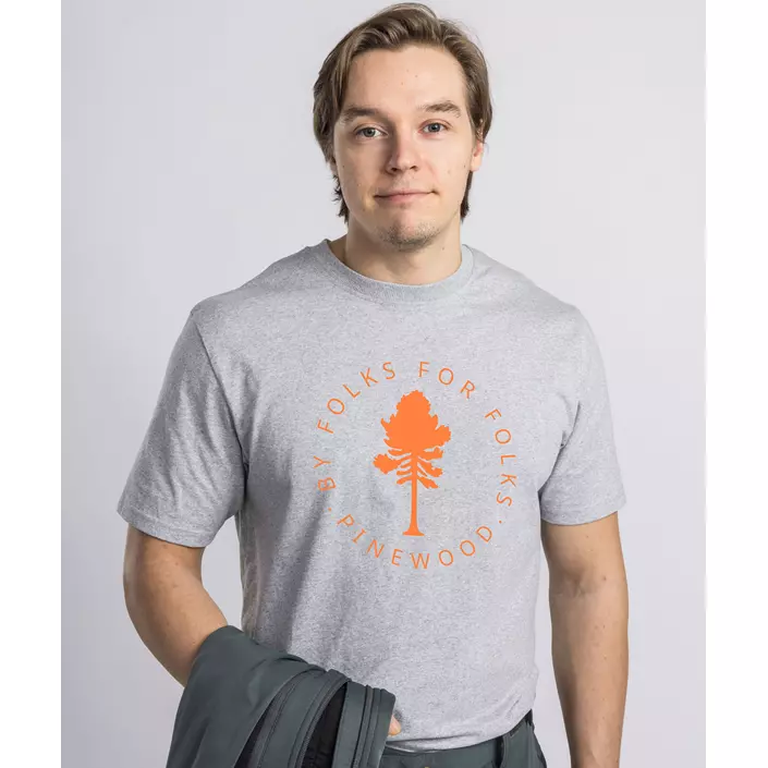 Pinewood Tree T-shirt, Light Grey Melange, large image number 3