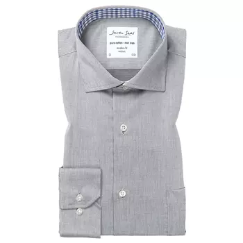 Seven Seas Fine Twill långärmad Modern fit skjorta, Silver Grey