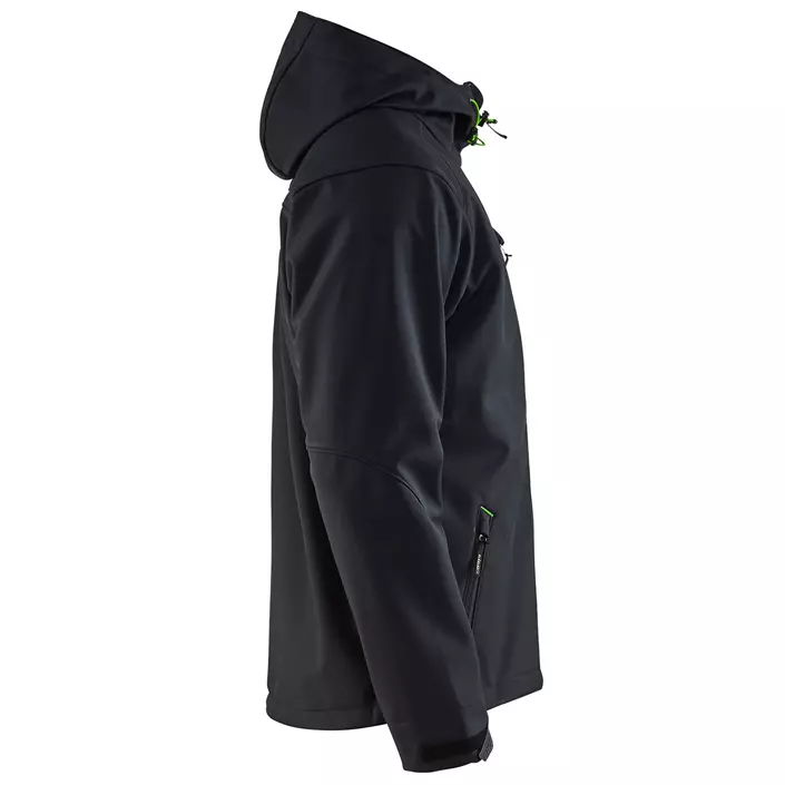Blåkläder softshell jacket, Black/Green, large image number 3