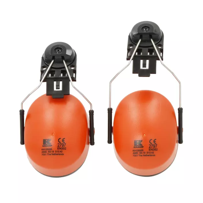 Kramp høreværn til hjelmmontering, Orange, Orange, large image number 1