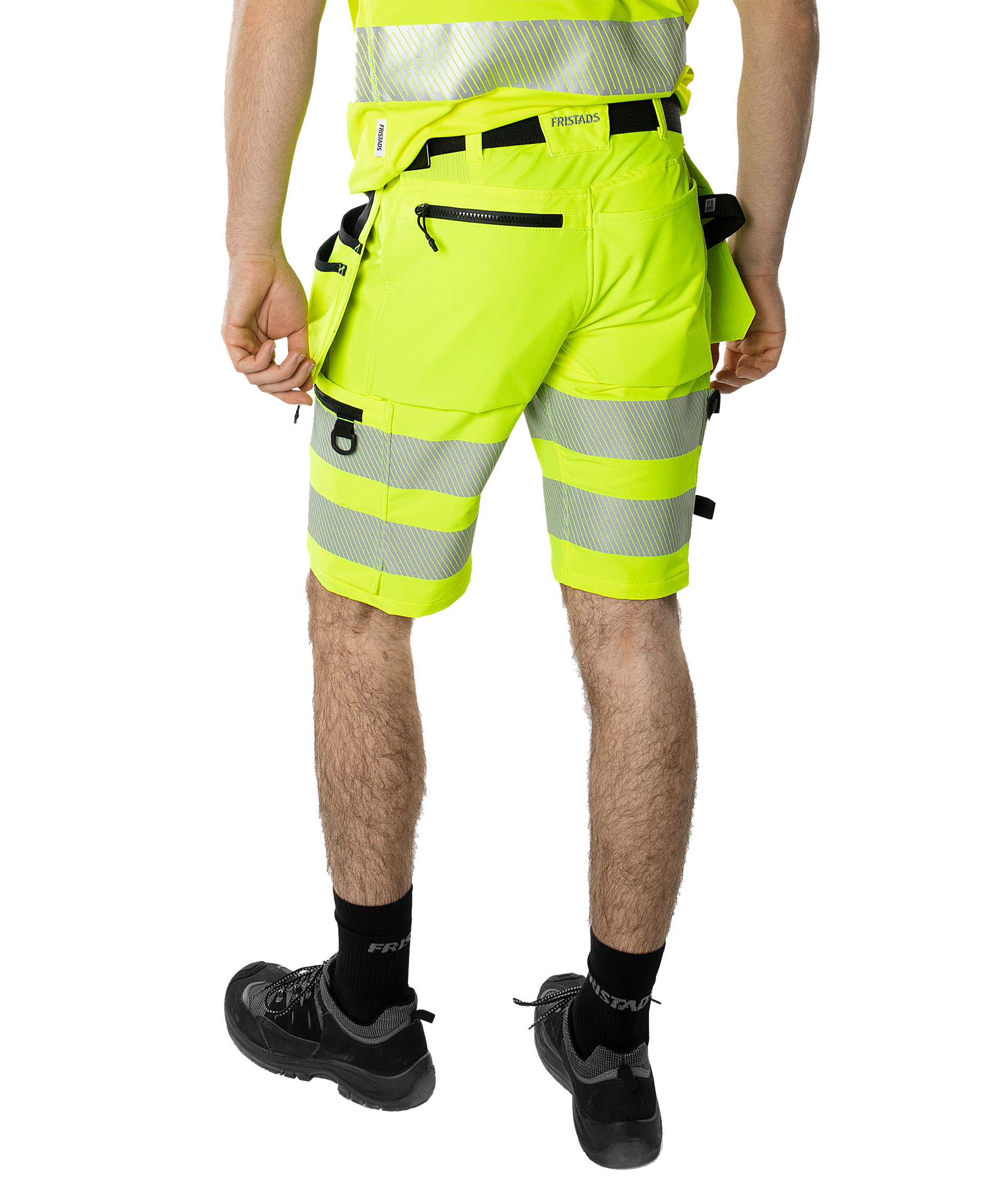Fristads Green craftsman shorts 2646 GSTP, Hi-vis Yellow/Black, large image number 3