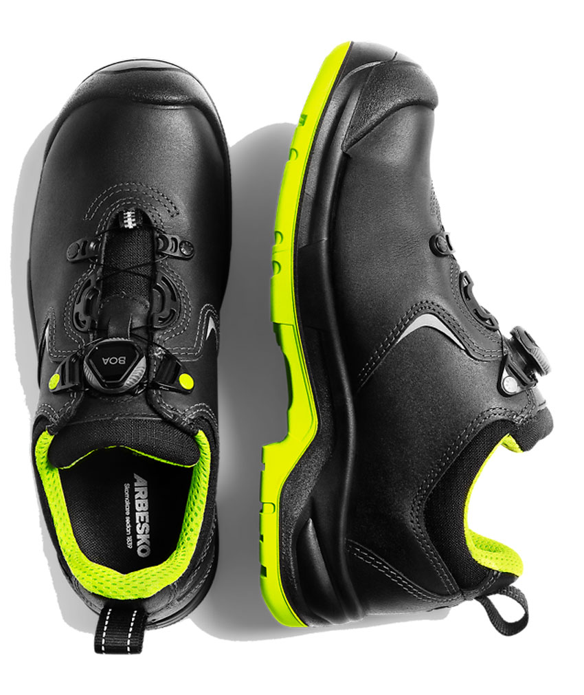 Arbesko Ume&aring; 945 skyddsskor S3, Svart/Lime