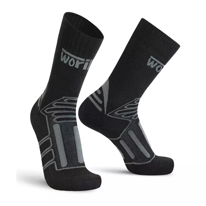 Worik Vermont socks with merino wool, Black, large image number 0