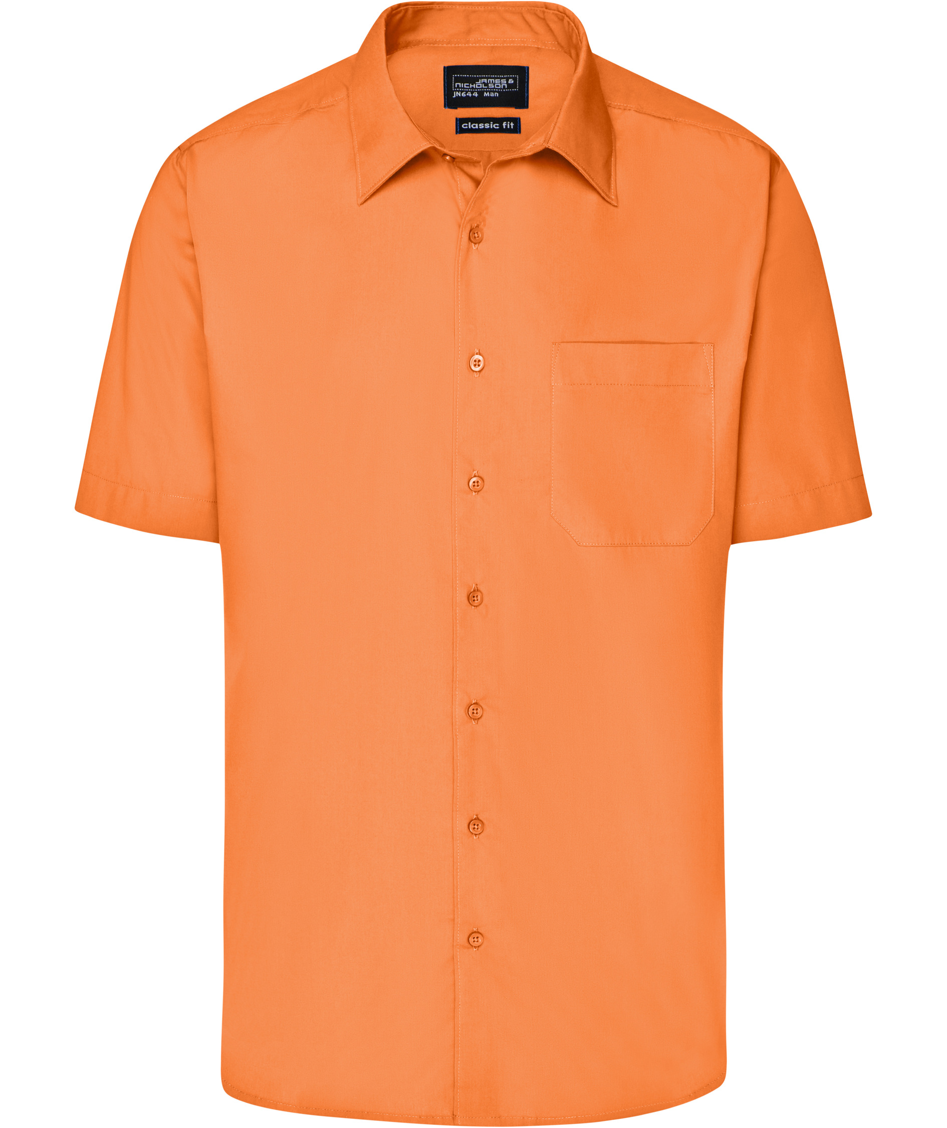 James & Nicholson classic fit short-sleeved shirt, Orange, Orange, swatch