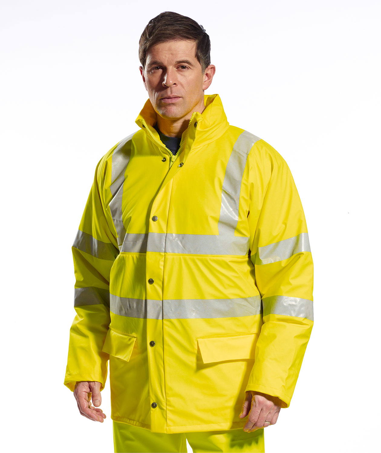 Portwest rain jacket, Hi-Vis Yellow, large image number 1