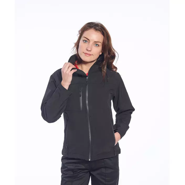 Portwest Charlotte women's softshell jacket, Black, large image number 1