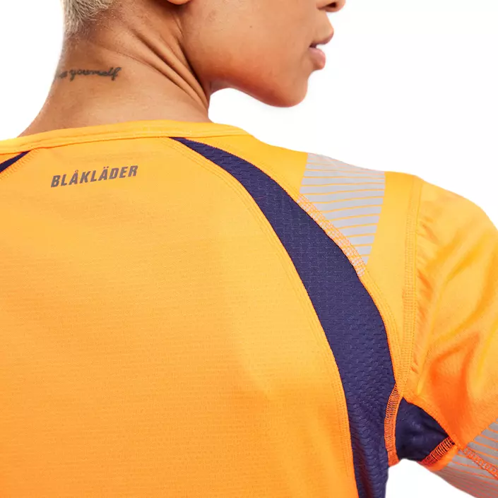 Blåkläder dame T-shirt, Hi-Vis Orange/Marine, large image number 4
